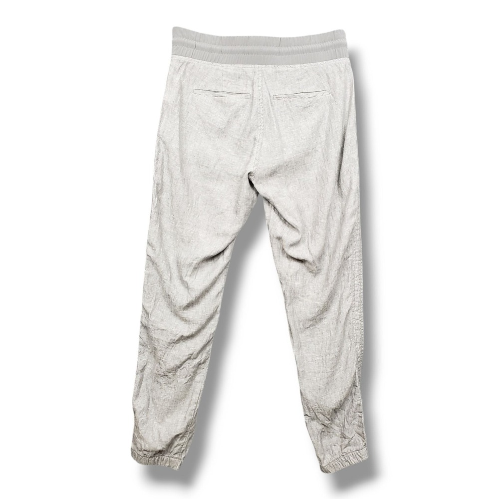 Athleta Cabo Linen Jogger Womens 4 Grey Mid Rise Pants Travel - Picture 4 of 10